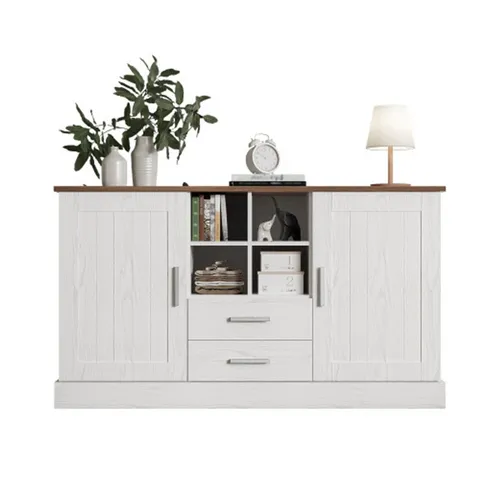 XDeer Sideboard Sideboard mit Schubladen Kommode Küchenschrank Mehrzweckschrank, Holzmaserung - 2 Türen, 2 Schubladen Wohnzimmerunterschrank