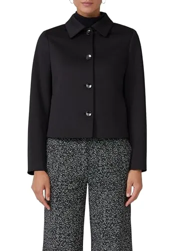 Hemdjacke S.OLIVER BLACK LABEL für Damen, Gr. 34, Schwarz - Funktionsjacke mit Hemdkragen, taillenbedeckt und aus leichtem Webstoff, ideal für kühlere Tage und gemütliche Abende im Freien.