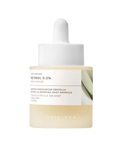SKIN1004 Madagascar Centella Retinol 0.2 Boosting Shot Ampoule 30 ml - Hochwirksame Pflegeampulle für anspruchsvolle Haut, die die Hautstruktur glättet und die Elastizität unterstützt. Ideal für die Abendroutine und auch für empfindliche Haut geeignet.
