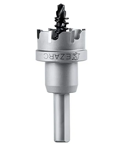 EZARC Lochsäge Hartmetall-Bohrer, leistungsfähiger Lochöffner ideal für Löchern in Edelstahl und Metall, 27mm