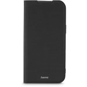 Hama Handyhülle Daily Protect für iPhone 17 Pro Max - Flip Case aus schwarzem Kunststoff mit Standfunktion, schützt Display und Kameralinsen, bietet 2 Kartenfächer und versteckten Magnetverschluss.