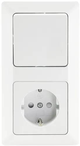 MILOS Set Steckdose+W-Schalter+Rahmen, 250V, 16A