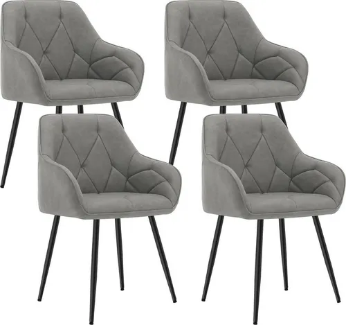 WOLTU 4er Set Esszimmerstühle aus Vintage-Kunstleder - Esszimmerstühle mit ergonomischem Design, robusten Metallbeinen und verstellbaren Fußpads für optimalen Komfort und Stabilität in jedem Raum.