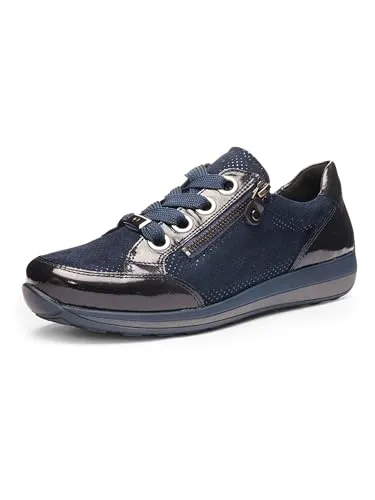 ara Damen Osaka-HIGHSOFT Sneaker in Blau, Weitgröße 42 EU - Damen-Sneaker mit weichem Wechselfußbett und High Soft Technologie für optimalen Tragekomfort den ganzen Tag.