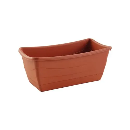 HAC24 Pflanzschale Eckig aus Kunststoff Terracotta 26 x 13 cm Blumenkasten Blumentopf Pflanzentopf Pflanzgefäß