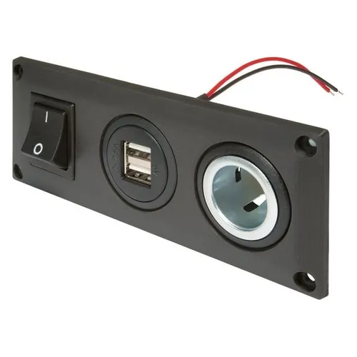 Pro Car Einbausteckdose mit USB-A Doppelsteckdose