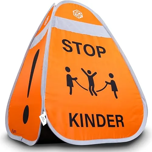 AGR Living® Warnwürfel Achtung Kinder - Straßenwarnschild mit Reflektor - Pop Up Aufsteller für Spielstraßen, Schulweg & Wohngebiet - 65x45x45cm