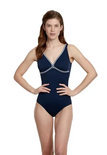Sunmarin Badeanzug 42B - Stilvoller Einteiler in Blau - Bademode mit tiefem Rücken, schnell trocknend und ideal für Strandtage oder Schwimmbadbesuche.