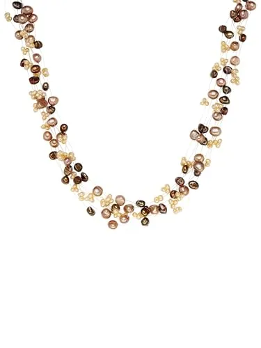 Valero Pearls Perlenkette aus Süßwasser-Zuchtperlen - Elegante Perlenkette in Braun, hochglanzpoliert, ideal für besondere Anlässe oder als zeitloses Accessoire. Perfekt für stilbewusste Damen.