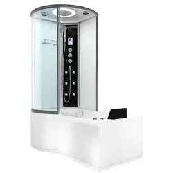 AcquaVapore by Sandra Jentho Whirlpool, Weiß, Glas, Kunststoff, Metall, Rechteckig, 170x220x98 cm, CE, Badezimmer, Baden & Duschen, Badewannen