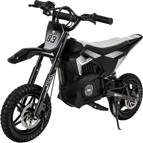 Actionbikes Motors Elektro Motorrad Kinder | 𝟐𝟒 Volt 𝟐𝟓𝟎 Watt Motor bis 𝟐𝟐 km/h | E Bike | Dirt Bike | Electric Bike | Motocross | Pocketbikes | Pocketbike | Dirtbike ab 8 Jahren (Schwarz)