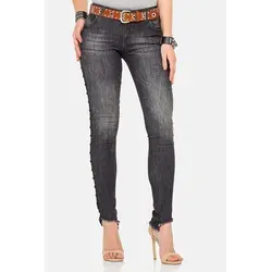 Cipo & Baxx Damen Jeanshose WD341 Black W30 L34 - Stylische Denim Jeanshose für Damen, perfekt für jeden Anlass mit einer bequemen Passform und modischem Design.