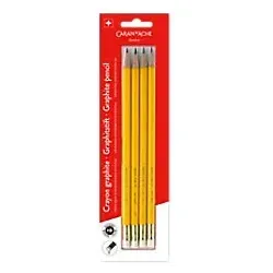 Caran d'Ache Bleistift HB 10 mm Gelb 4 Stück