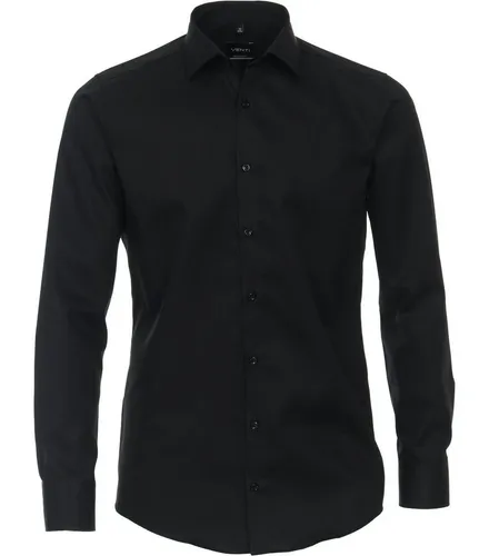 VENTI Businesshemd uni schwarz, Herren Gr. 39 - Elegantes Businesshemd aus 100% Baumwolle, bügelfrei und perfekt für stilvolle Kombinationen. Ideal für Büro und Freizeit, mit modernem Schnitt und Kent-Kragen.