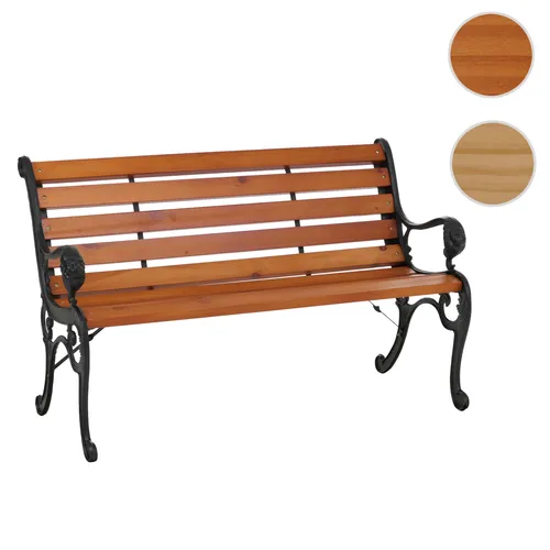 Mendler Gartenbank HWC-O25, 2-Sitzer aus Kiefer mit Gusseisen