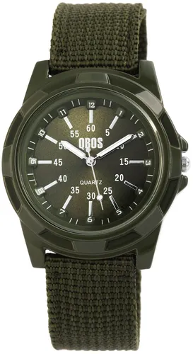 Armbanduhr Damen Herren Unisex Frauen Männeruhr Analog Watch Nylonband Grün QBOS