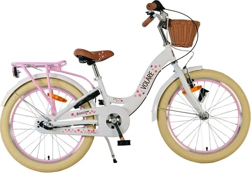 VOLARE Kinderfahrrad Blossom 20 Zoll - Weiß mit 3-Gangschaltung - Kinderfahrrad mit stylischem Blütendesign, ideal für Sicherheit und Komfort. Ausgestattet mit einer 3-Gangschaltung und stabilen Bremsen für optimale Kontrolle. Perfekt für junge Abenteurer!