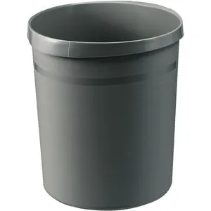 HAN Grip Papierkorb 18,0 l dunkelgrau - praktischer Abfallbehälter für Büro und Haushalt, stabil und langlebig aus Polypropylen