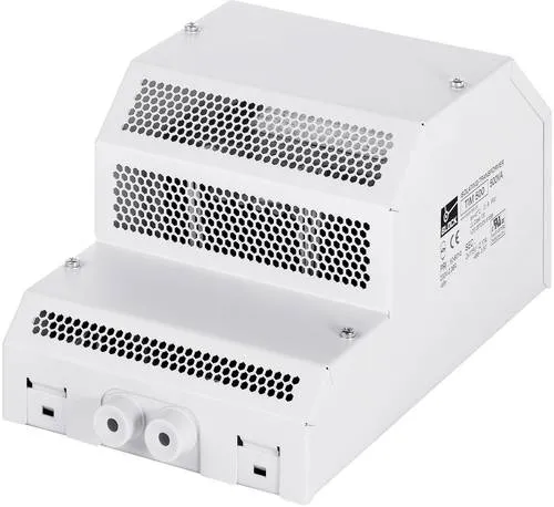 Block TIM 60 Trenntransformator 1 x 230 V/AC 2 x 115 V/AC 60 VA - Schalter mit Doppelspannung für flexible Reihen- oder Parallelschaltung, ausgestattet mit integriertem Kurzschluss- und Überlastschutz.