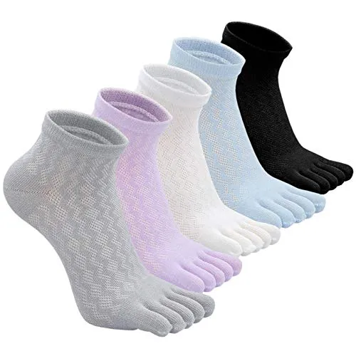 PUTUO Zehensocken Damen – Fünf Finger Socken für Sport und Freizeit - Damen-Socken aus hochwertiger Baumwolle, antibakteriell und schweißableitend. Ideal für mehr Komfort beim Laufen und Training dank separater Zehen für bessere Blutzirkulation.