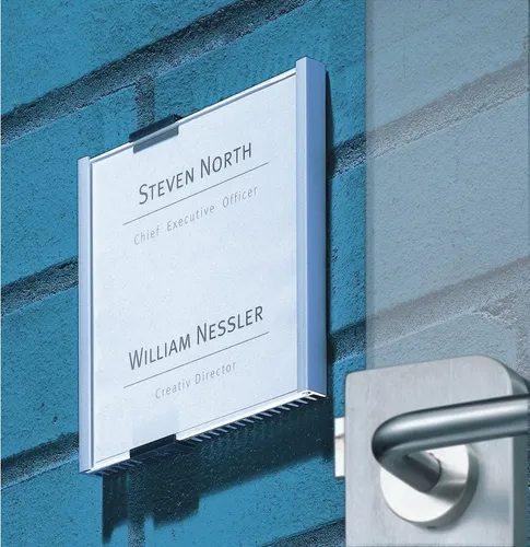 DURABLE Hinweisschild Türschild Info Sign 149x148,5mm silber (5 Stück)