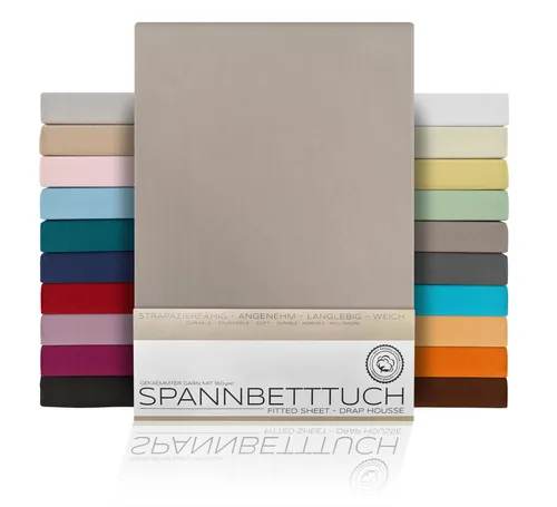 Beautex Spannbettlaken Spannbetttuch Bettlaken aus gekämmter Baumwolle Premium Jersey 160g/m², Jersey, Gummizug: rundum, (1 Stück)