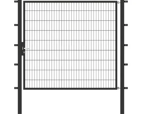Einzeltor ALBERTS Flexo 200 x 180 cm Typ 6/5/6 - Gartenzäune, modernes anthrazitfarbenes Metalltor mit stabiler 40x40 Rahmenkonstruktion für höchste Langlebigkeit und Sicherheit.