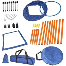 Agility Set für kleine und mittelgroße Hunde - Tierspielzeug für aktives Hundetraining, fördert Fitness und stärkt die Bindung zwischen Dir und Deinem Hund durch spannende Parcours mit höhenverstellbaren Hindernissen.
