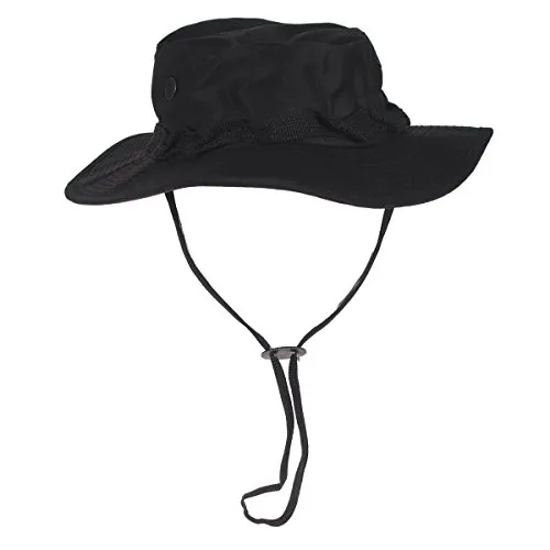 MFH Buschhut US mit Kinnband GI Boonie Rip Stop, S, Schwarz
