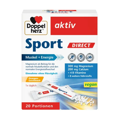 Doppelherz Aktiv Sport Säckchen für die Muskelregeneration Geschmack Orange 20 St.