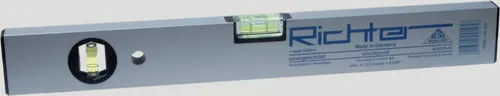RICHTER LM-Wasserwaage 1000 mm - Messwerkzeuge mit einem robusten Leichtmetallprofil und unzerbrechlicher Libelle für präzise Messungen – ideal für Profis und Heimwerker.