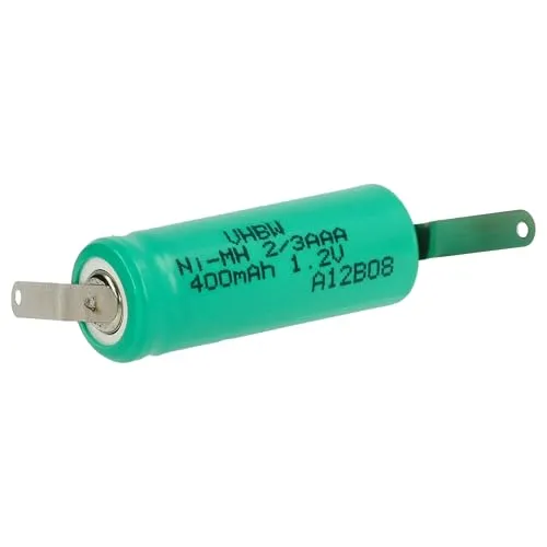 vhbw Akku Ersatz für 2/3AAA für Modellbau (400mAh, 1,2V, NiMH, Grün, mit Z-Lötfahne)