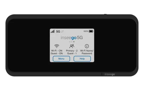 Produktbild Inseego 5G MiFi M2000 Mobiler 5G Hotspot Router, WiFi 6, 4G LTE-Fallback, 2.4“ Touchscreen, Schnellladefunktion, bis zu 30 Geräte verbinden, schwarz