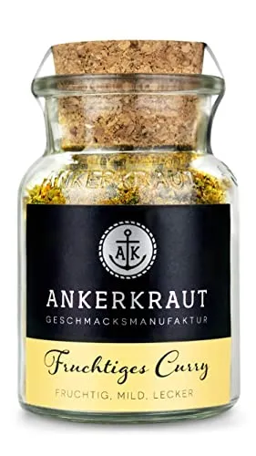 Ankerkraut Fruchtiges Curry Gewürz, 70g im Korkenglas, frisch-lecker Pulver für Masala Indien Style, passt zu Fleisch, Fisch, Gemüse, Reis, Ohne Geschmacksverstärker in Premium Qualität