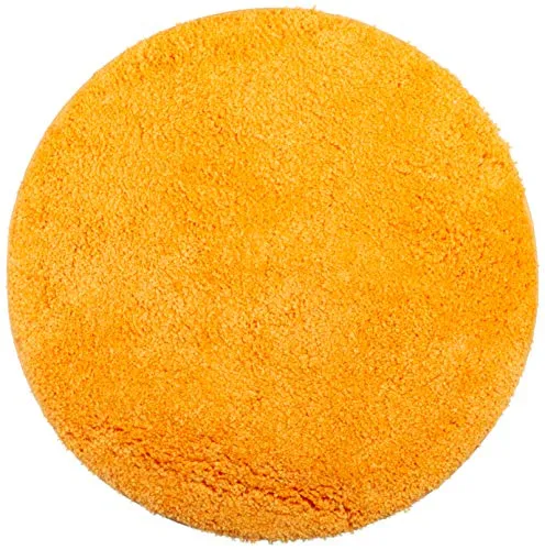 Brandsseller Badezimmerteppich Ø 60 cm Badvorleger Badematte Badteppich rund Chenille rutschfest saugstark maschinenwaschbar - Orange