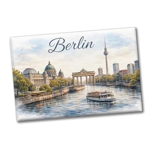 Produktbild Berlin Skyline Souvenir Magnet Souvenir Brandenburger Tor Aquarell Lustiger Souvenir Magnet für Reiseliebhaber