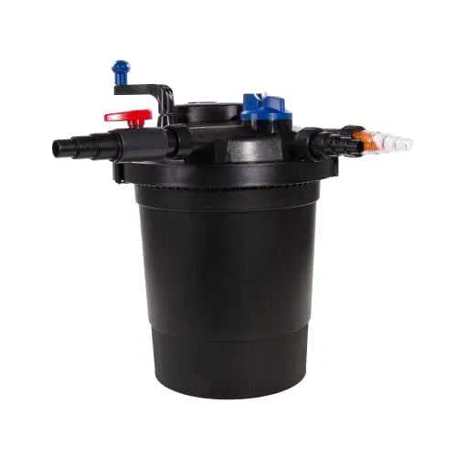 AquaForte GPF-10000 Druckfilter 11 Watt - Effizienter Druckfilter für Zierteiche bis 12.000 Liter, mit 3-stufiger Reinigung und einfacher Wartung. Die UV-C-Lampe sorgt für klares Wasser und eine empfohlene Durchflussmenge von 10.000 l/h.