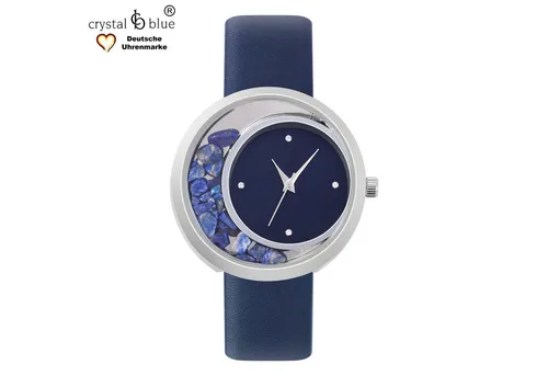 Crystal Blue Damen Armbanduhr mit Lapislazuli - Elegante Armbanduhr für Damen mit einzigartigem Lapislazuli-Edelstein, der jedem Outfit eine besondere Note verleiht – ideal für stilbewusste Frauen.