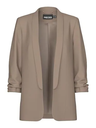 pieces Kurzblazer - Eleganter Plain-Stil ohne Details - Kurzblazer in hellbraun mit weitem Schnitt, ideal für vielseitige Outfits. Aus hochwertigem Material für angenehmen Tragekomfort.