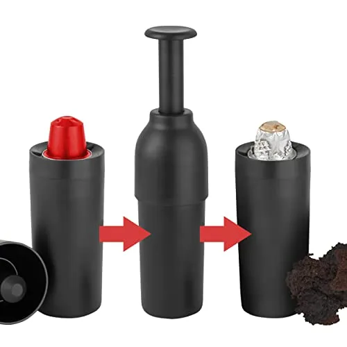 Baroni Home Kapselöffner für kompatible Kapseln, Recycling-Trenner für ökologische Aluminium-Kaffeekapseln, Öko-Zubehör für Kaffee-Stationen, 5x4x17 cm (Schwarz)