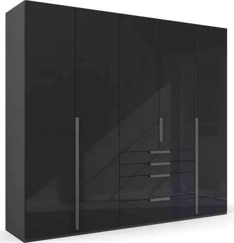 rauch Drehtürenschrank Purisma mit Glasfront und Soft-Close in schwarz von Rauch
