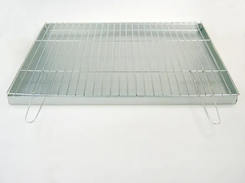 Set 80x50cm Aschekasten mit Grillrost 4mm mit Klappgriff Kamin Grillgitter BBQ