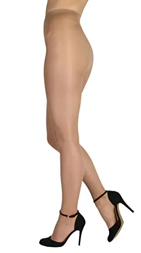 BANANALU Seidenglanz elastische 20 Den Damen Strumpfhosen Multifibra Elegant 20 Beige L