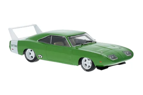Dodge Charger Daytona 1969 Modellauto 1:43 - Grün - Modellauto im Maßstab 1:43, detailgetreu mit OVP. Ideal für Sammler und Fans klassischer Sportwagen. Länge: ca. 13 cm, aus robustem Die-Cast-Material.