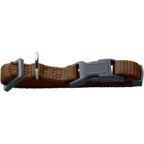 Hunter Hundehalsung London Vario Basic, verstellbares Nylon Hundehalsband, Sicherheitsverschluss mit Verriegelung, reißfest, leicht & schnelltrocknend, pflegeleicht, Farbe: braun, Größe: XXS-XS/2