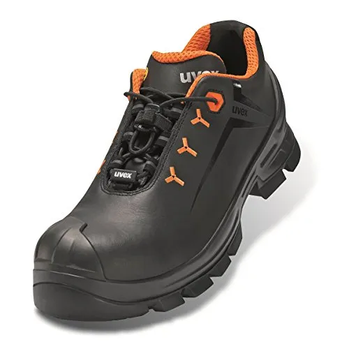 Uvex 2 Sicherheitsschuhe S3 SRC ESD - Orange-Schwarz, Größe:36 - Herren Industrie & Handwerk Schuhe mit Echtleder-Obermaterial für perfekte Atmungsaktivität und rutschfester Sohle, ideal für lange Tragezeiten.