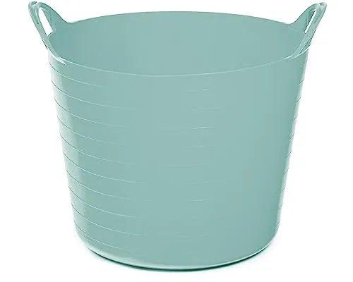 Ondis24 Tragekorb Flexi Tub 40L, Spielzeug Eimer Kinderzimmer, Wäschekorb flexibler Kunststoff, Garten Kübel, blau (Türkis)