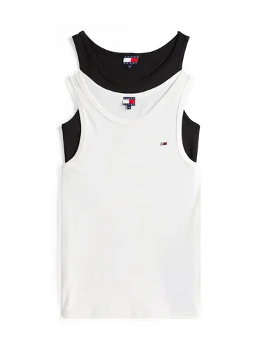 Tommy Jeans TJM XSLIM 2PCK RIB TANK EXT - T-Shirts für Männer im 2er-Pack mit gerippter Struktur, ideal für Arbeit und Freizeit, aus dehnbarem Single Jersey für optimalen Tragekomfort.