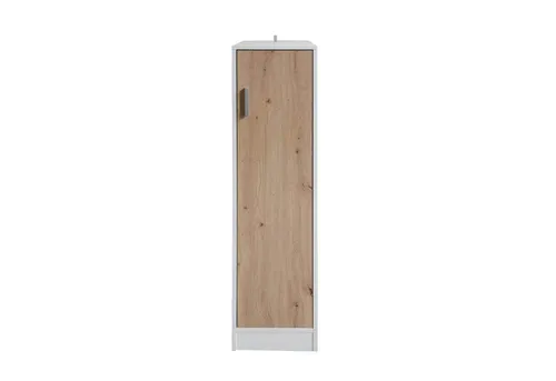 HTI-Line Hochschrank Küchenschrank Kombi S Blanca - Hochschrank in Weiß Artisaneiche, bietet 4 Fächer und 1 Tür für optimalen Stauraum in Ihrer Küche, ideal für kleine Räume.