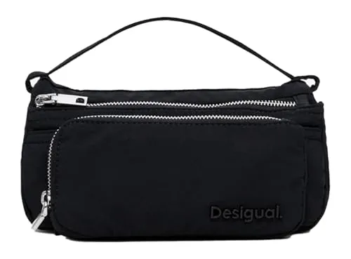 Desigual Women's Accessories Nylon Across Body Bag, Black - Umhängetaschen, leichtes und wasserabweisendes Nylon für optimalen Tragekomfort und Style.